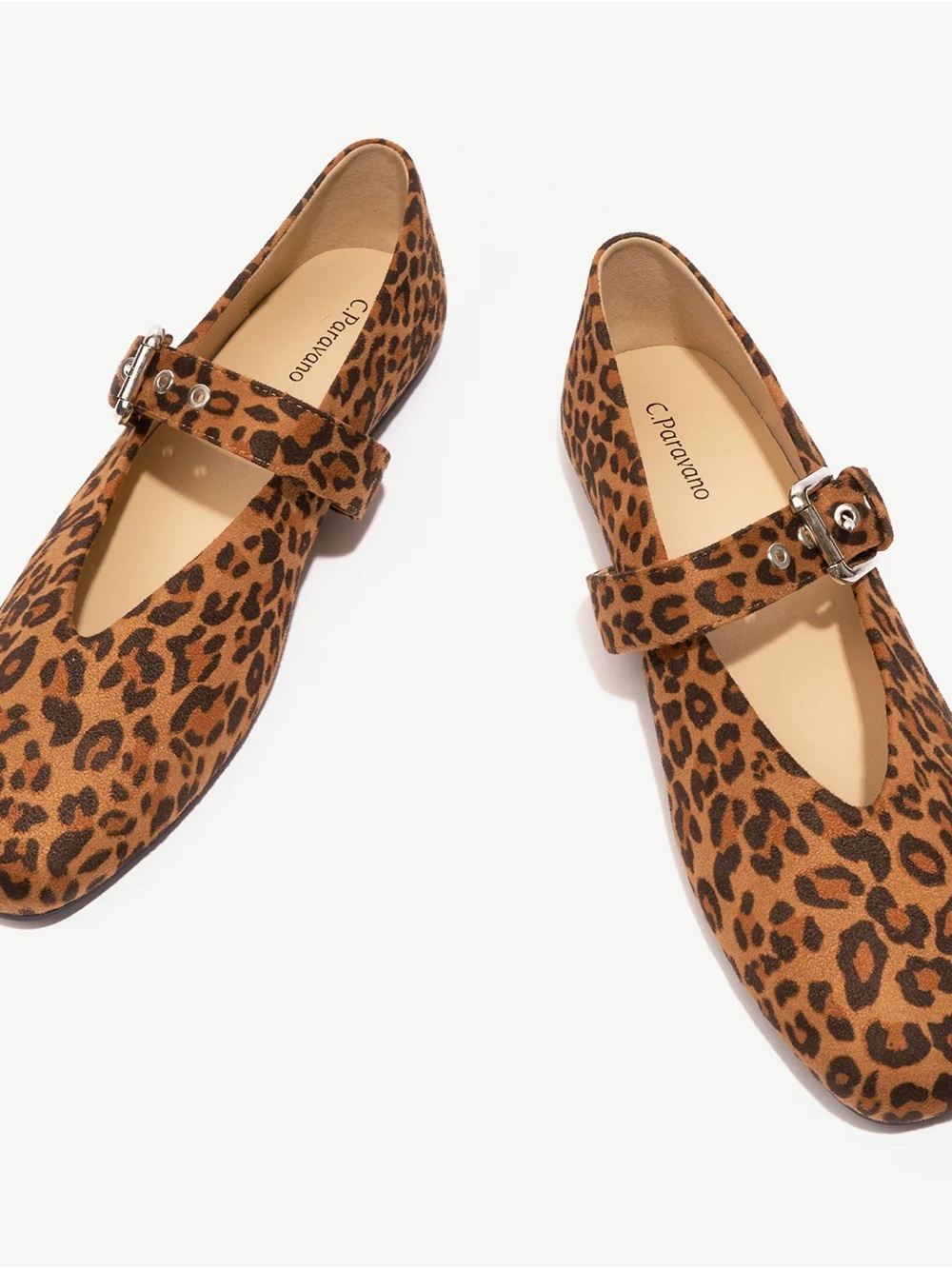Leopard Print Slip-On Ballet Flats - Brown